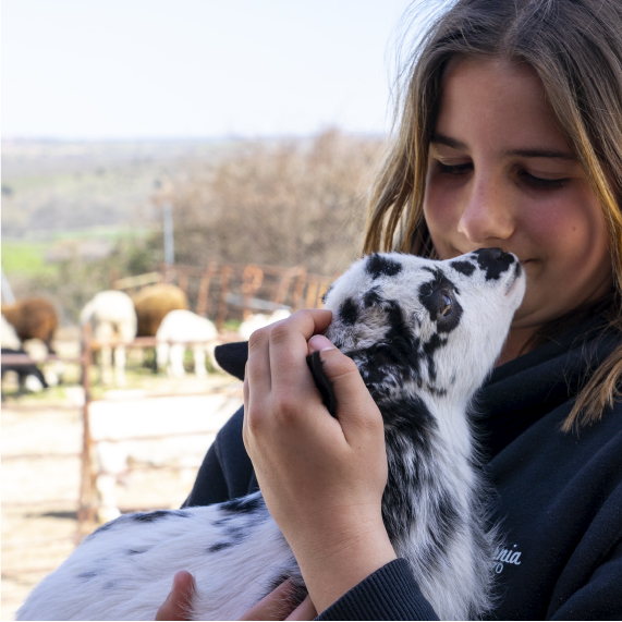 niña abrazando un caballo