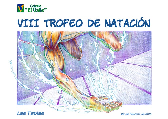 cartel VIII trofeo de natación Colegio El Valle Las Tablas